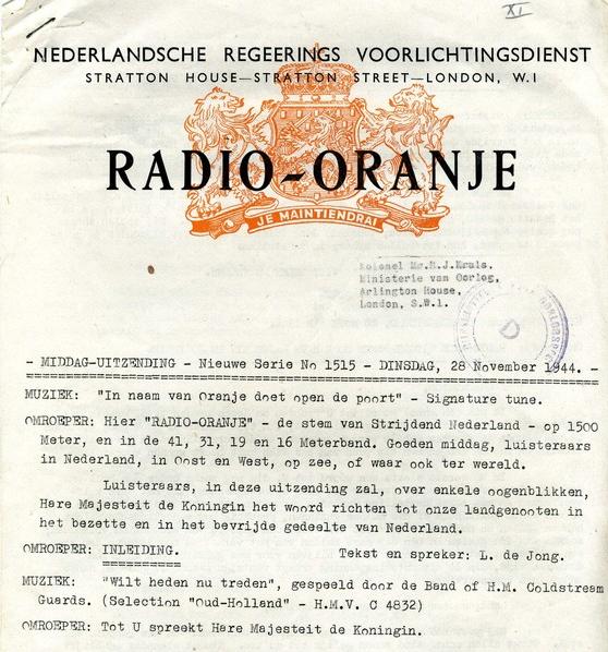 Me breedte merknaam Radio Oranje | Cornelius Haga Lyceum